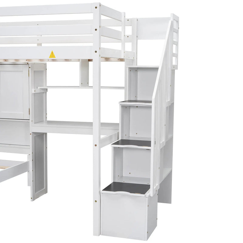 Loft Bed With Built In Desk And Staircase