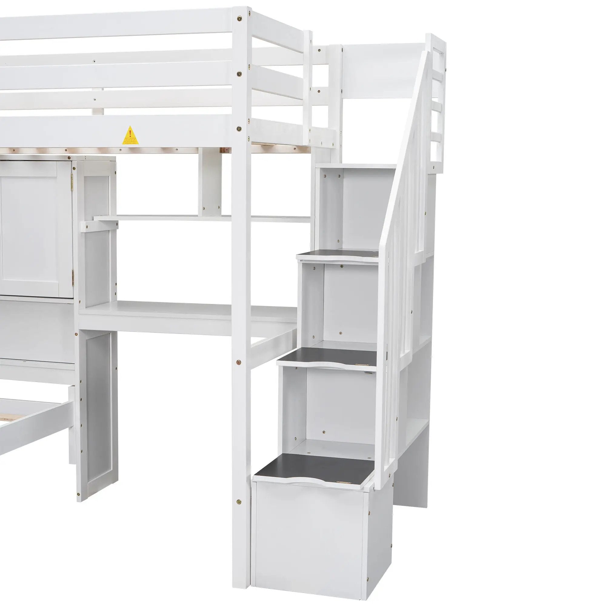 Loft Bed With Built In Desk And Staircase by HouseOfZazla