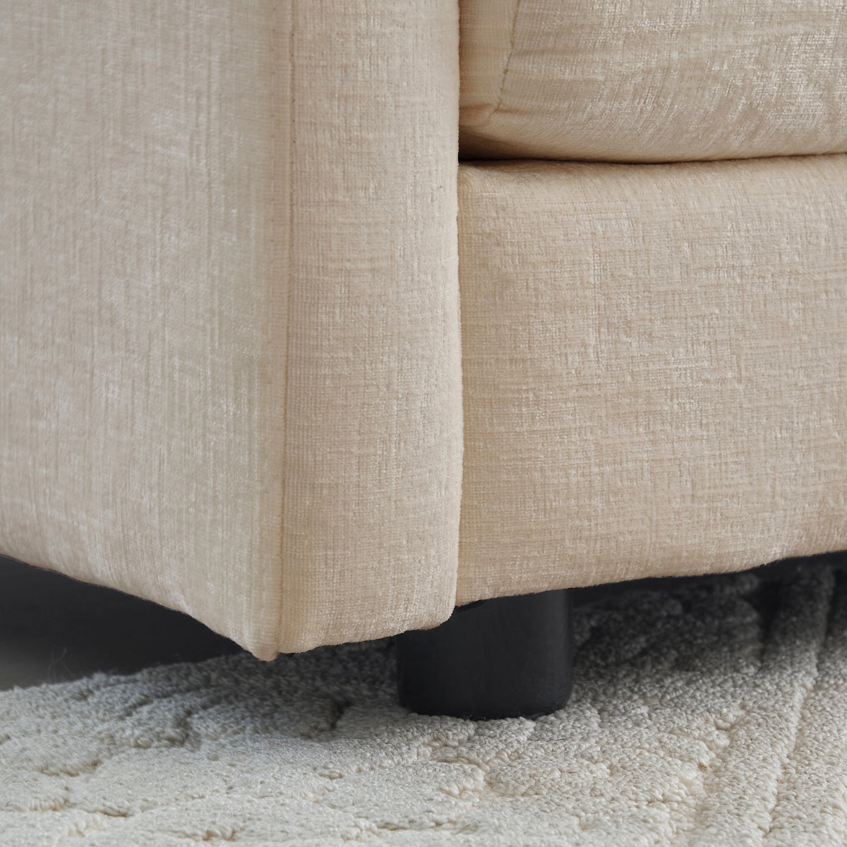 Chenille Two-Seater L-Shaped Sectional Sofa with Ottoman - Chenille, photo 8 of 10