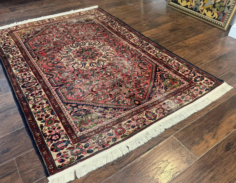 Antique Persian Malayer Rug 4'7" x 6'6" – 1920s Tribal Red Wool Carpet by Jewel Rugs