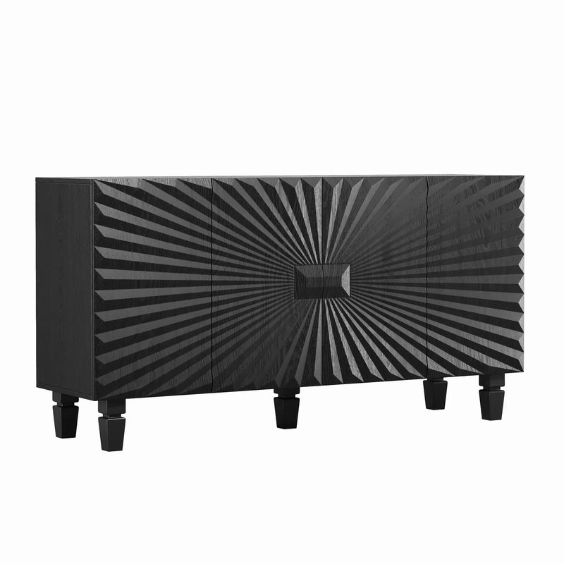 59'' Modern Buffet Sideboard with 4 Sunburst Doors by HouseOfZazla