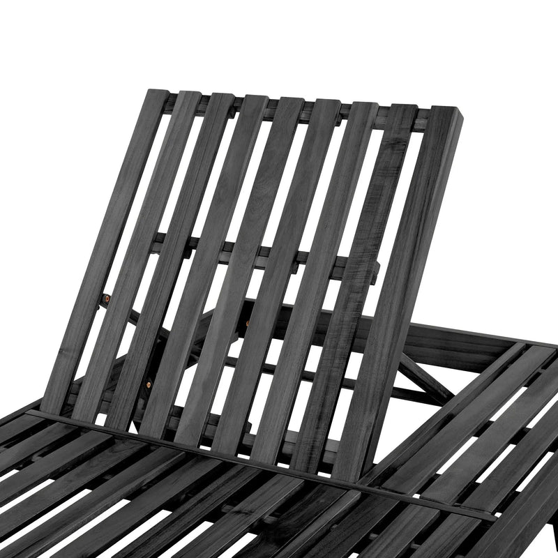 2/3 Foldable Acacia Wood Lounge Chair with Adjustable Backrest & Flat Storage Surface by HouseOfZazla