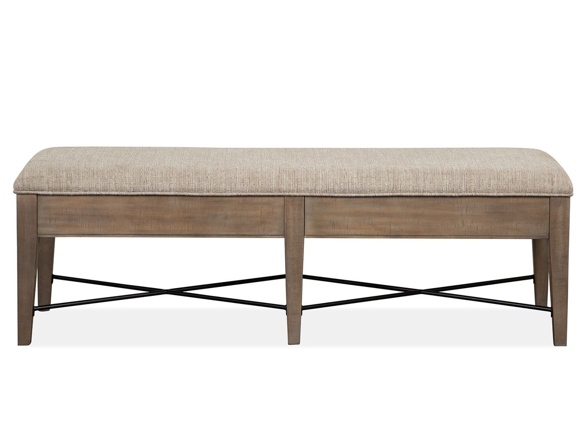 Paxton Place - Bench With Upholstered Seat - Dovetail Gray, photo 3 of 7