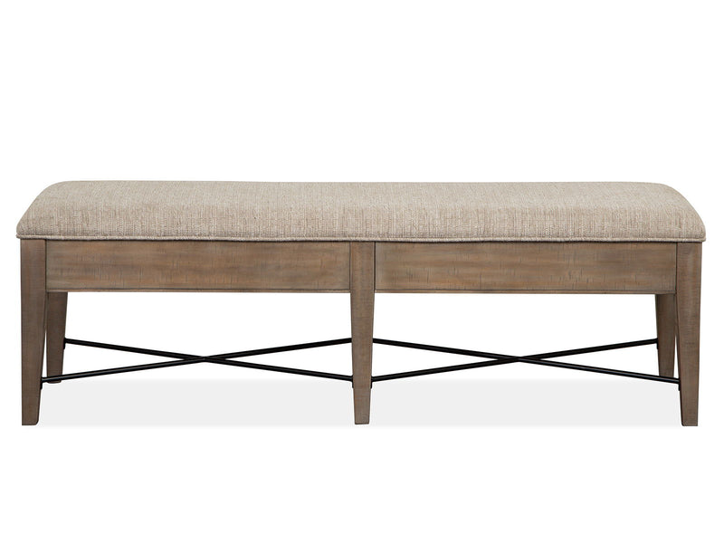 Paxton Place - Bench With Upholstered Seat - Dovetail Gray, photo 3 of 7