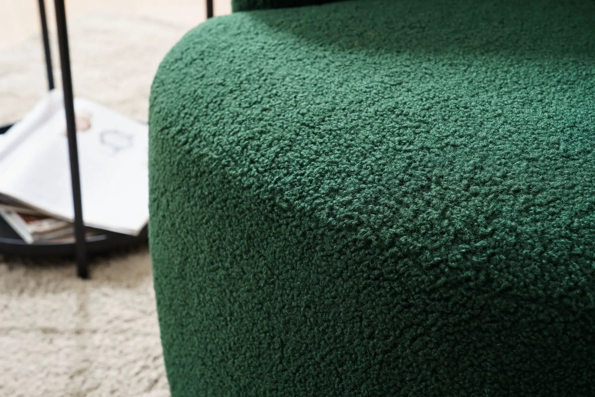 Teddy Fabric Swivel Accent Armchair Barrel Chair With Powder Coating Metal Ring by Unique Piece Furniture