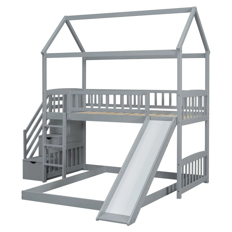 House Bunk Bed With Slide by HouseOfZazla
