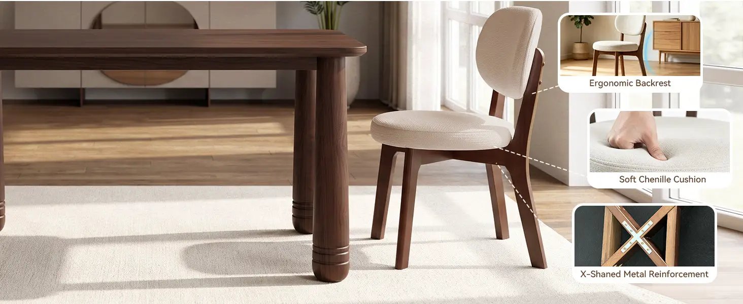 63" Solid Wood Dining Table Set with 4 Upholstered Chairs by HouseOfZazla