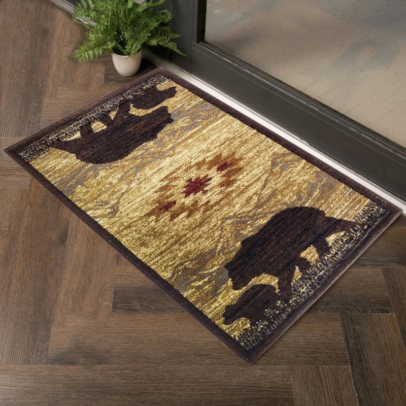 Nature's Nest - 5'3" X 7'3" Lodge Area Rug - Multi / Beige by Unique Piece Furniture