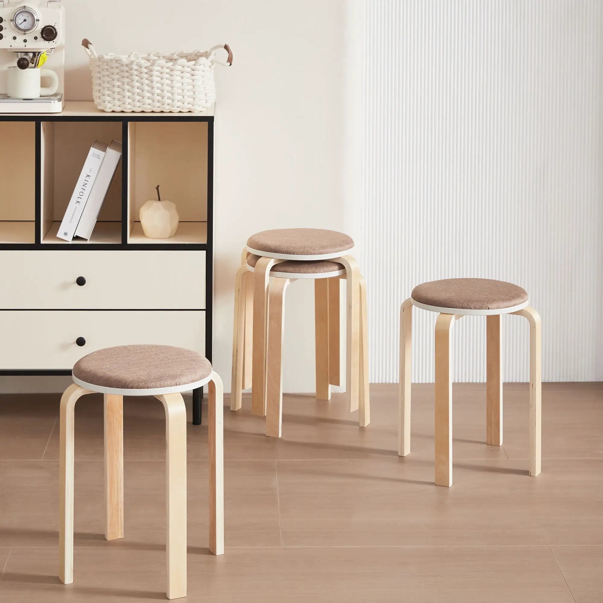 Stackable Round Backless Stools (Set of 4) by HouseOfZazla