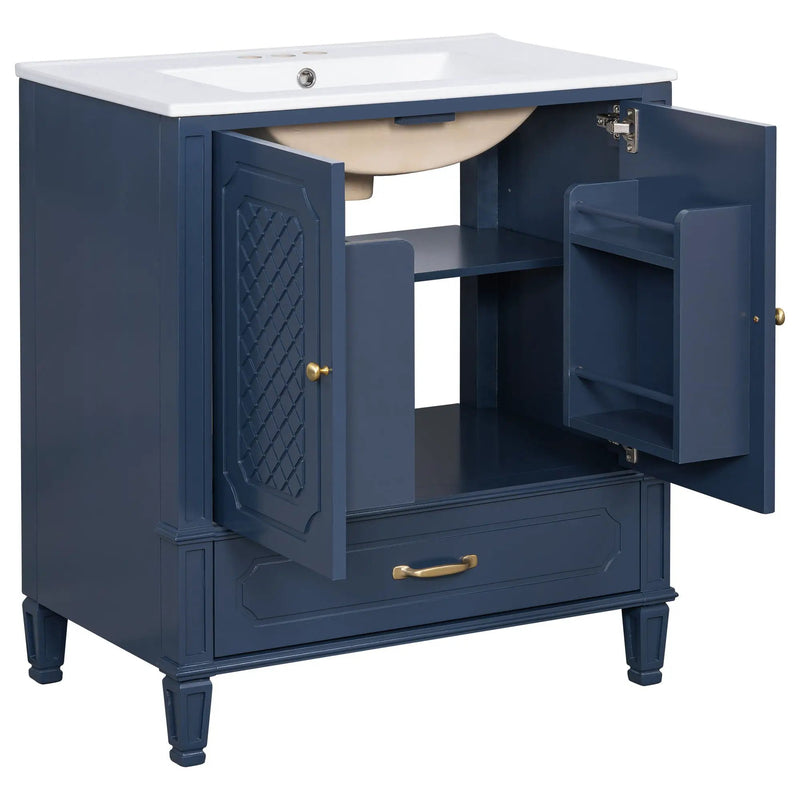 Bathroom Vanity With Sink, Soft Closing Door, Multi Functional Storage by HouseOfZazla