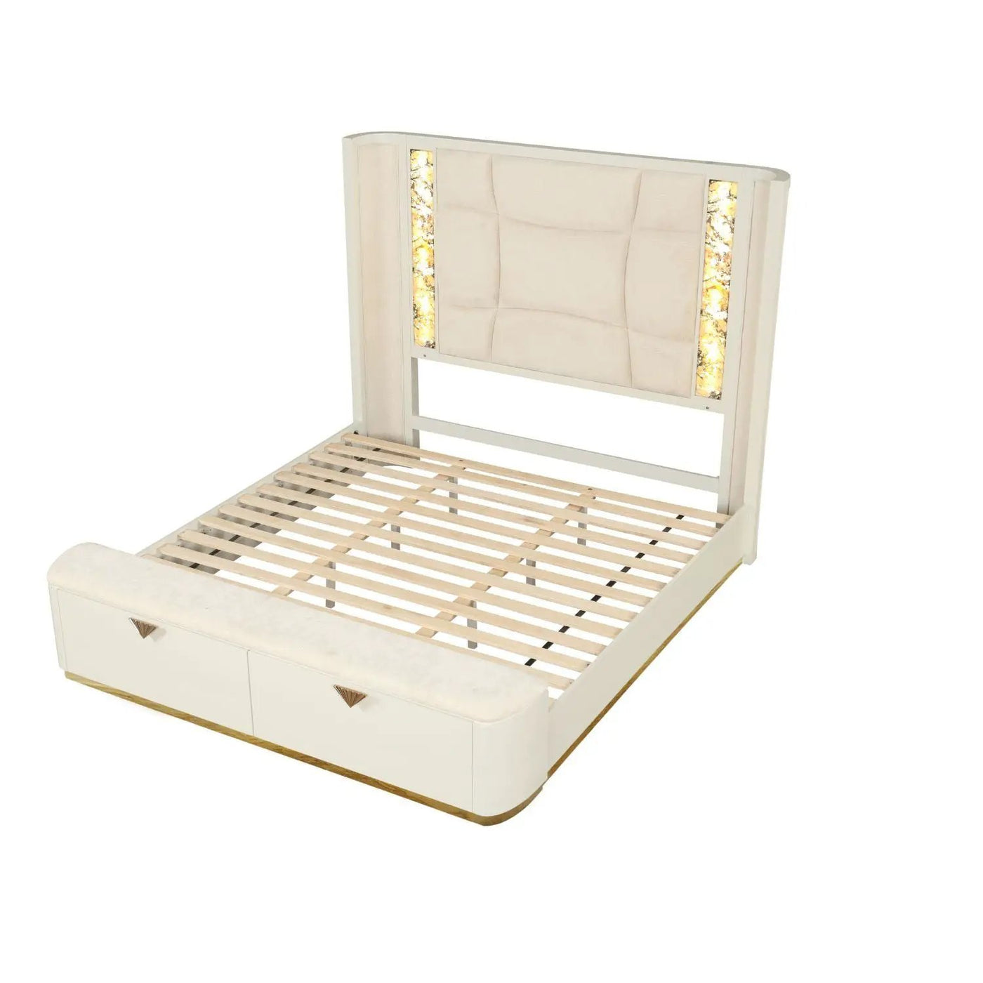 La Pierre - Modern Bedroom Set With Upholstered LED Bed by HouseOfZazla
