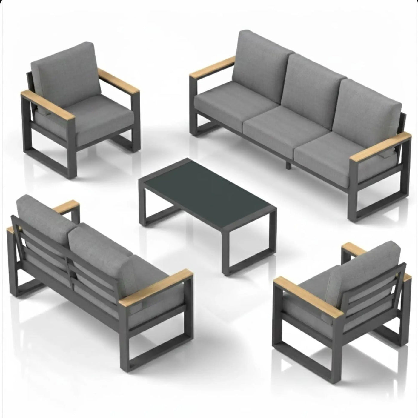 Modern Outdoor Sofa Set With Coffee Table by HouseOfZazla