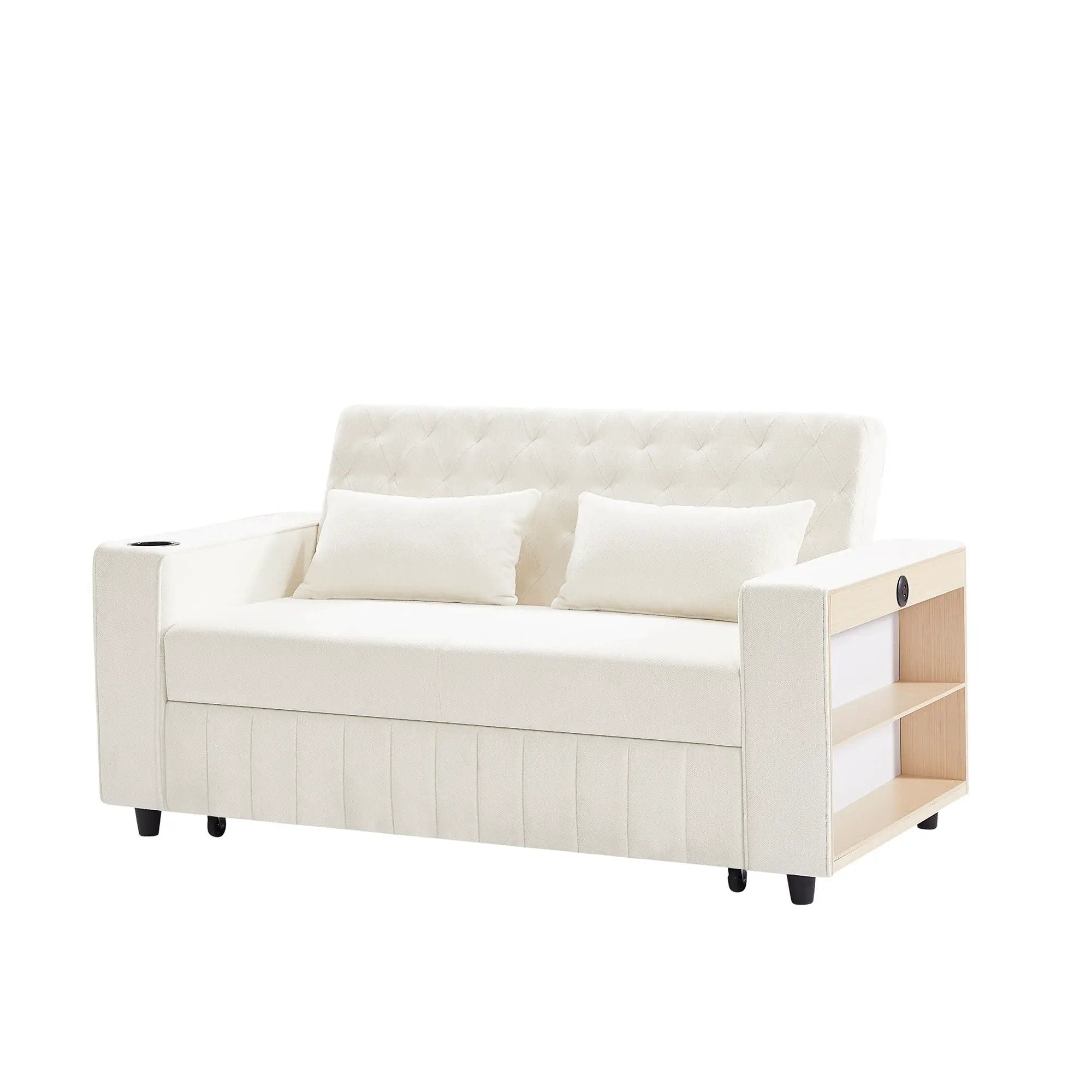 Pull-Out Sofa Bed Convertible Couch With Adjustable Backrest For Living Room by HouseOfZazla