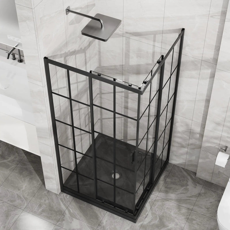 Goodyo Corner Shower Enclosure with Double Sliding Doors by HouseOfZazla