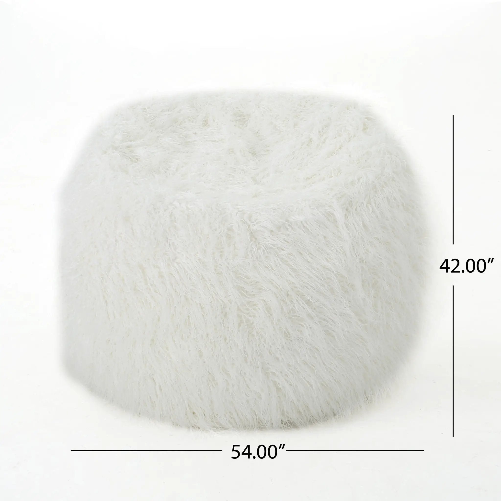 Mahin - Rounded 5 Foot Bean Bag Cozy Modern Design - White by HouseOfZazla