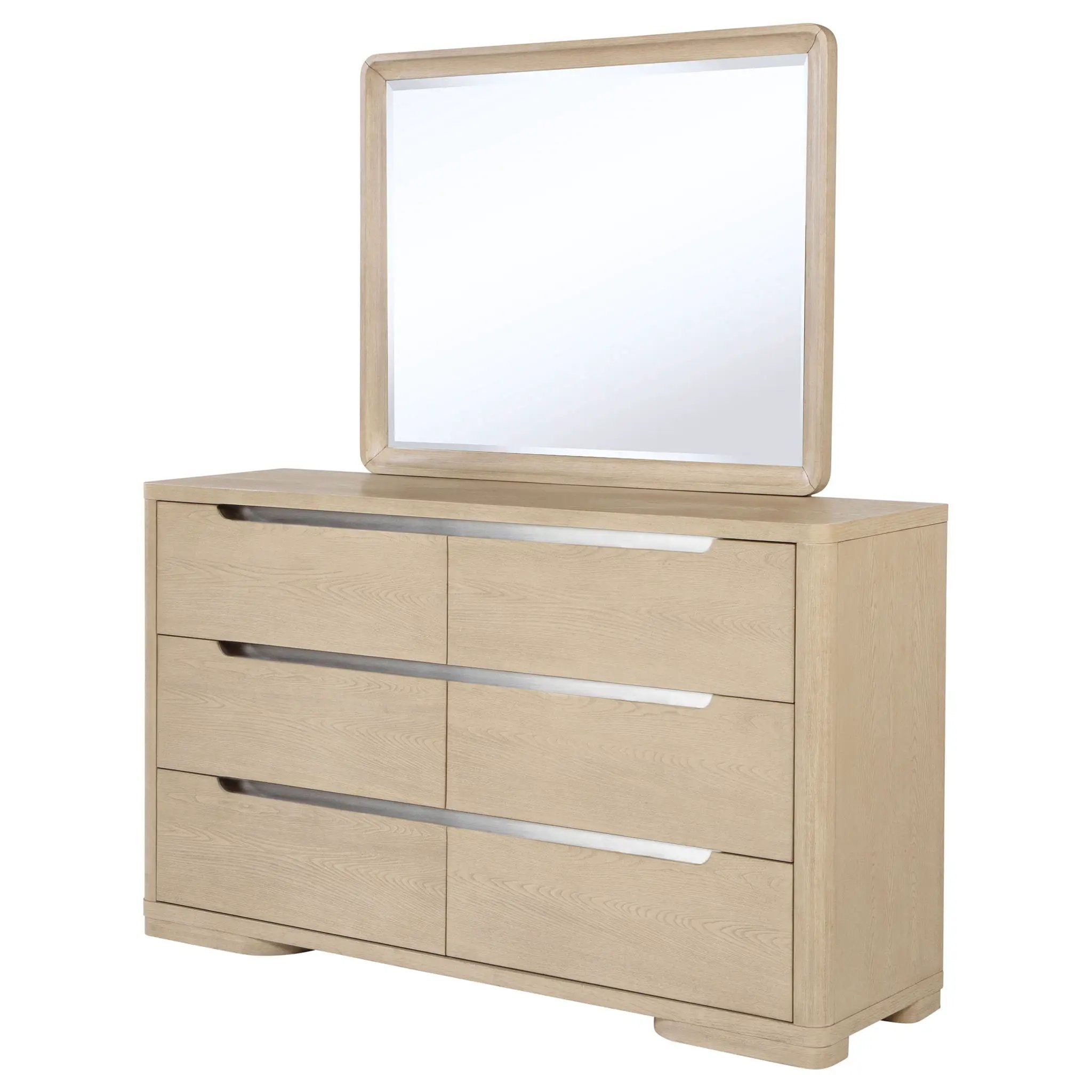 Ladera 6-drawer Bedroom Dresser and Mirror Light Elm by Unique Piece Furniture