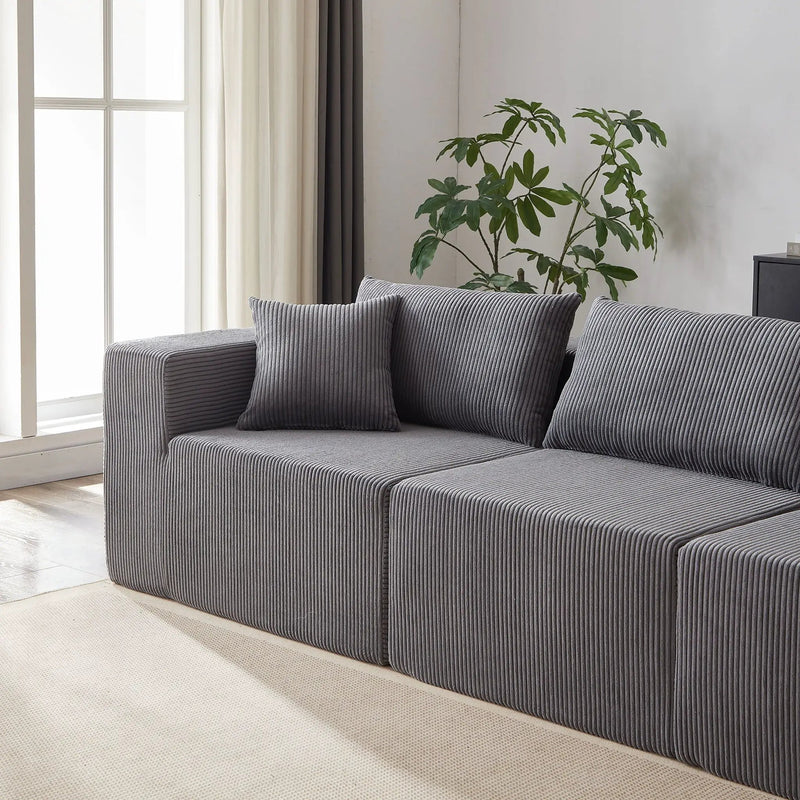 Modular L Shaped Sectional Compressed Sofa, Free Combination by HouseOfZazla
