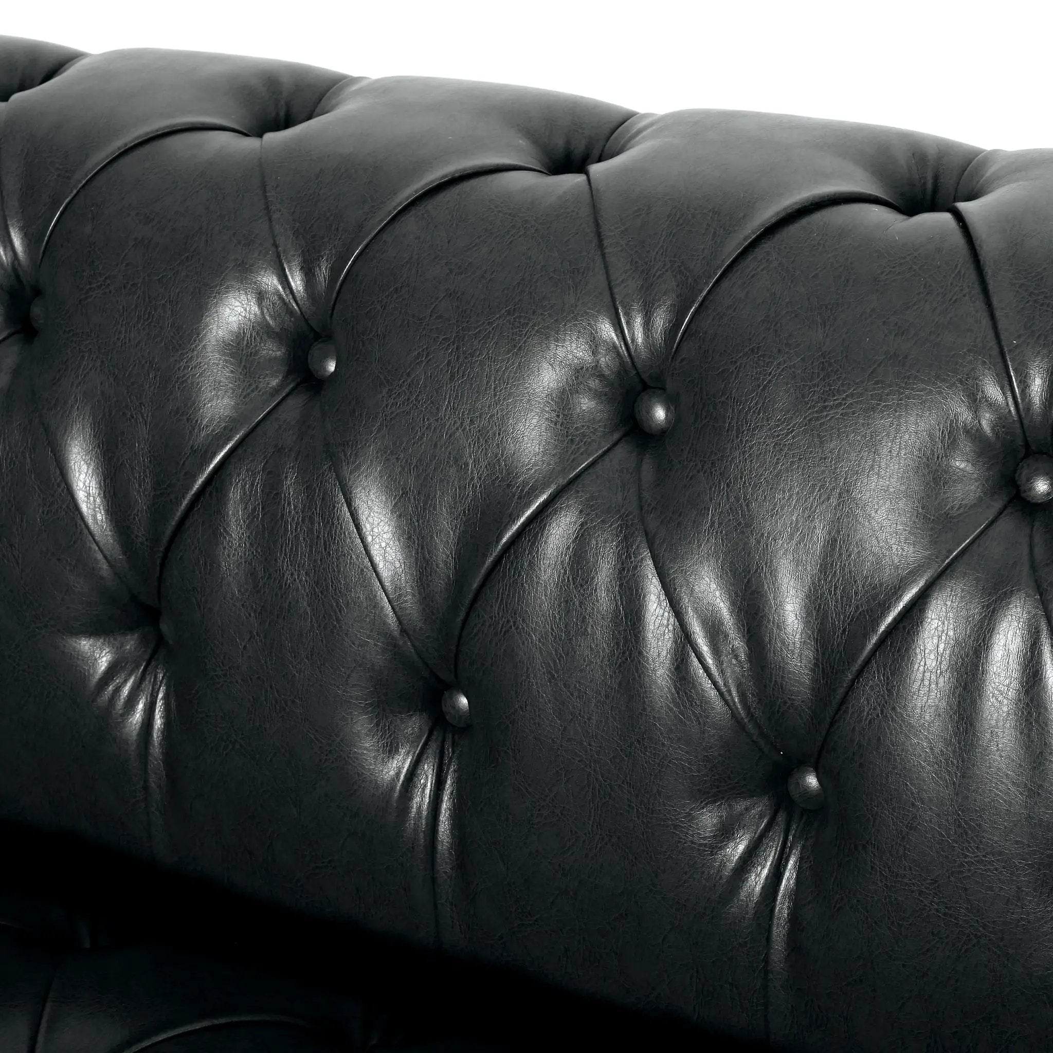 Comfy 3 Seat Sofa with Wooden Legs - Black by HouseOfZazla