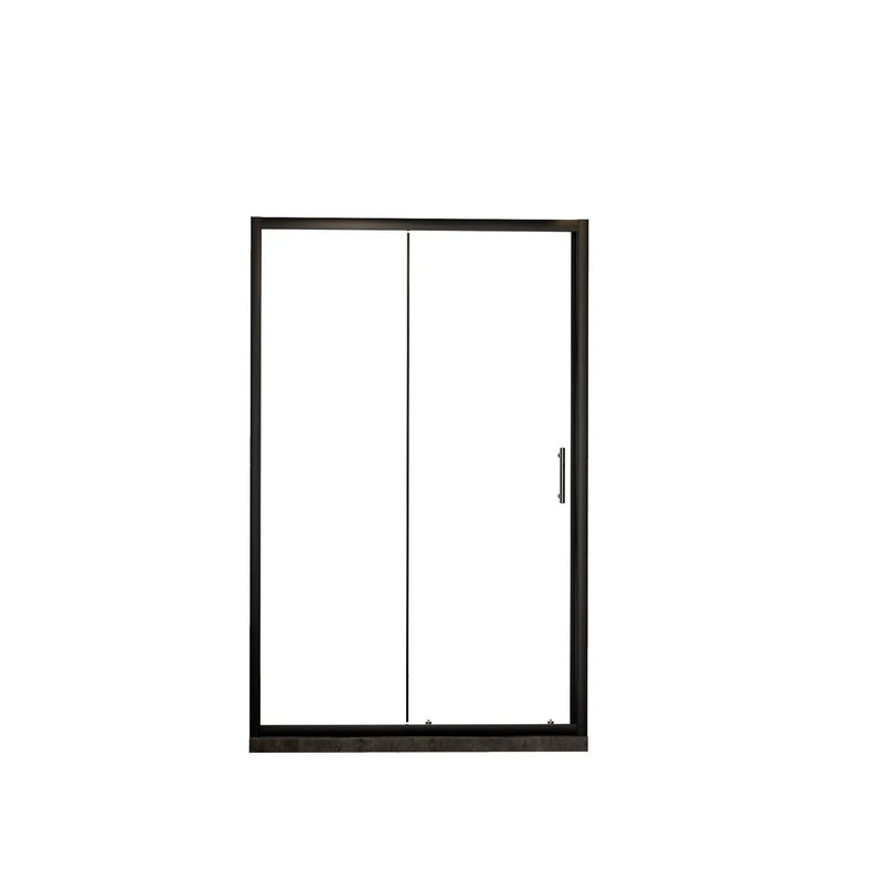 Single Sliding Shower Door, Thick Clear Tempered Glass Shower Door With Stainless Steel Handle by HouseOfZazla