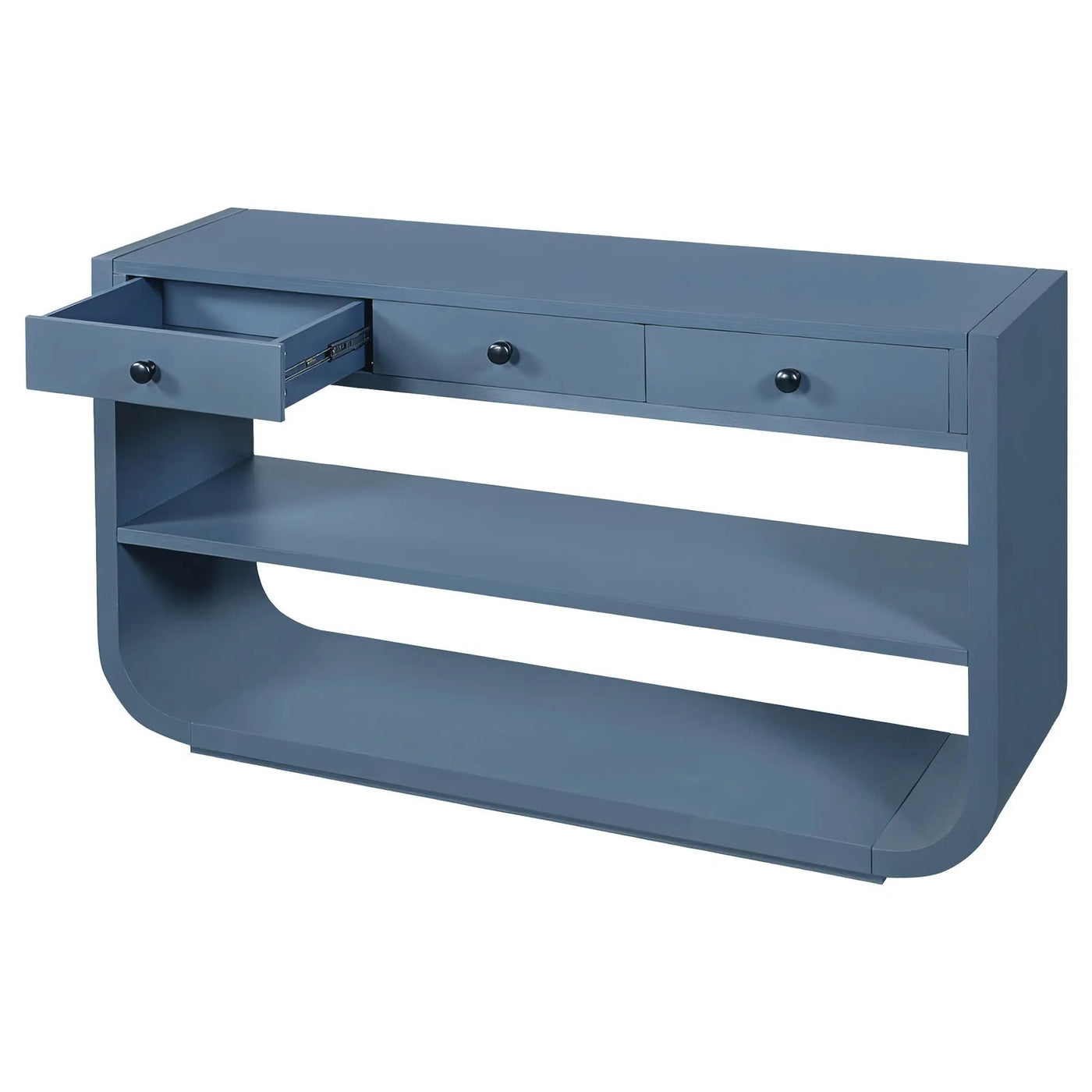 Console Table With 3 Soft Close Drawers & 2 Open Shelves by HouseOfZazla