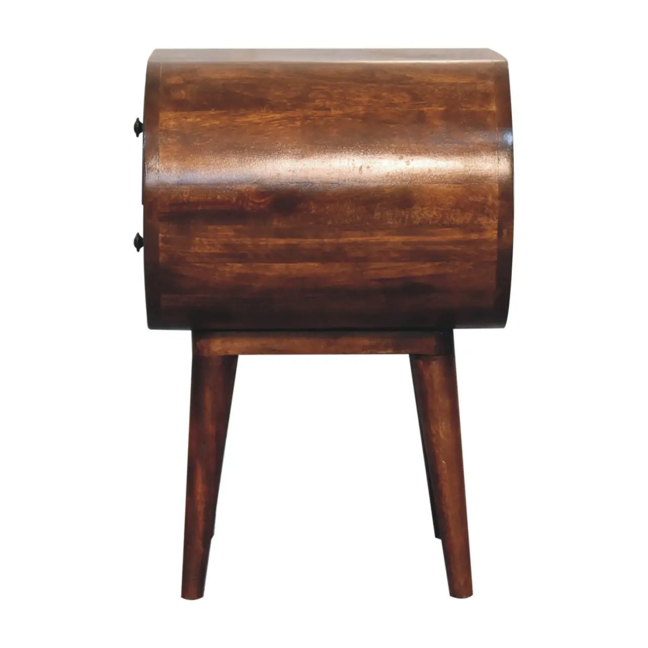 Solid Wood Large Chestnut Circular Bedside Table by HouseOfZazla
