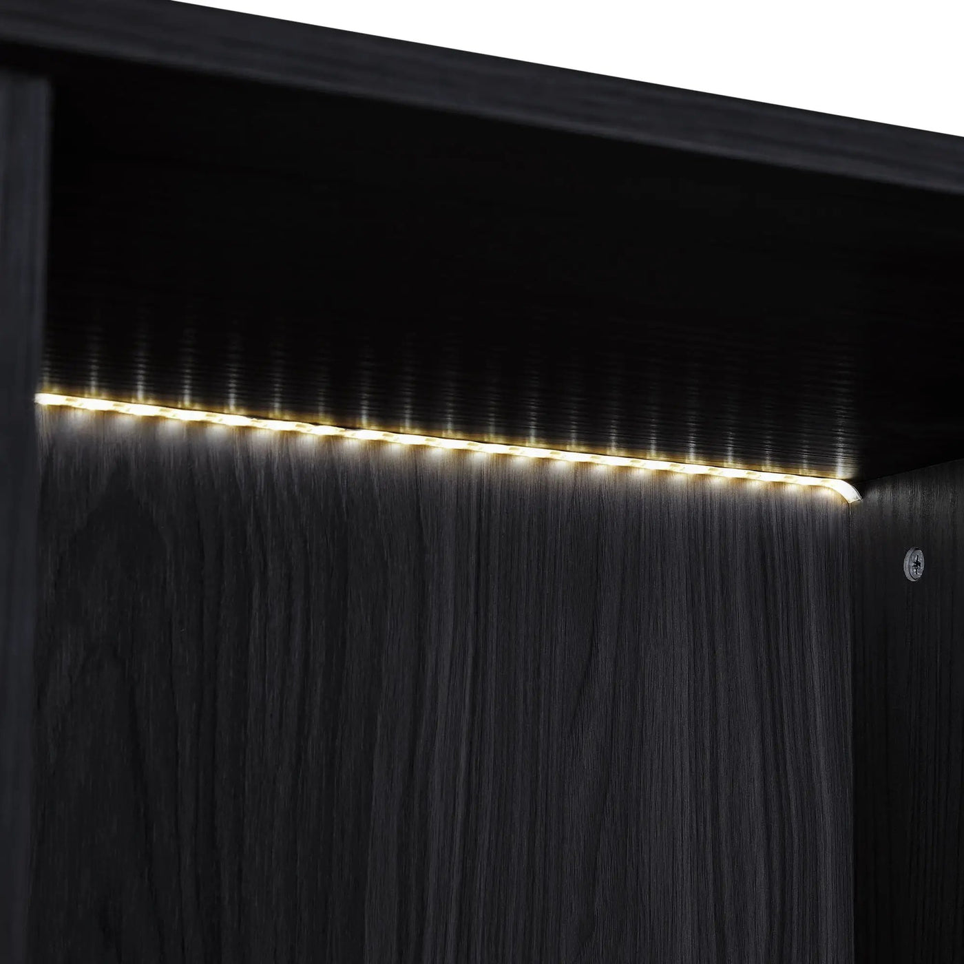 Modern Minimalist Style LED Curio Cabinet With Tempered Glass Door, Metal Legs by HouseOfZazla
