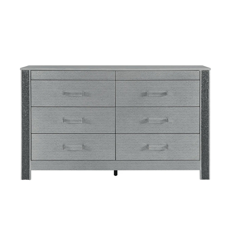 Lorenzo - Dresser With Hidden Jewelry Compartment And Bar Handles In - Silver by HouseOfZazla