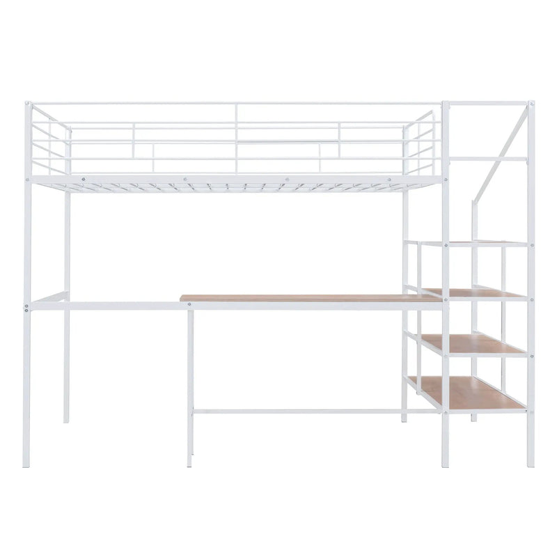 Loft Bed With Desk And Lateral Storage Ladder by Unique Piece Furniture