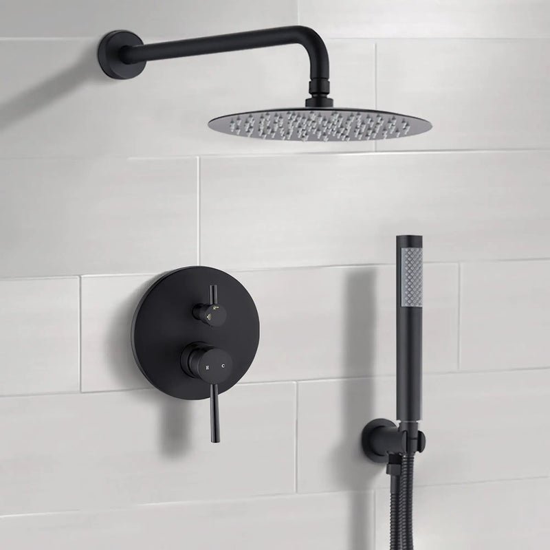 Elegant 10" Round Rain Shower Head And Handheld Set With Adjustable Tilt And Dual Modes by HouseOfZazla