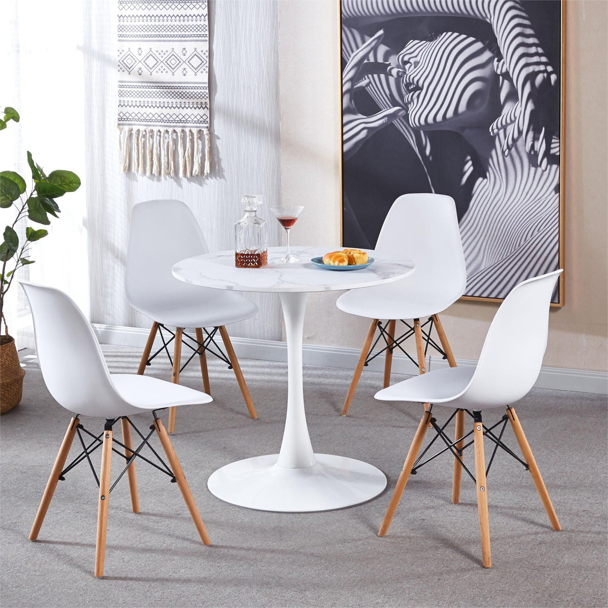 Tulip Special Dining Table with Round Top - White or Black, photo 8 of 12