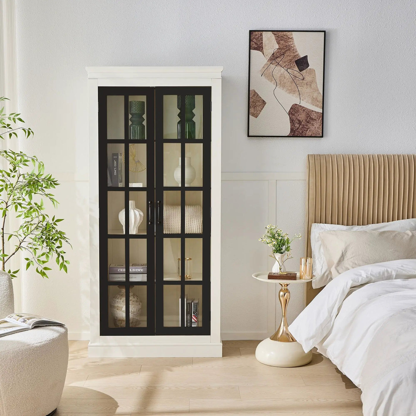 Rustic Style Display Cabinet With Glass Doors For Collectibles by HouseOfZazla