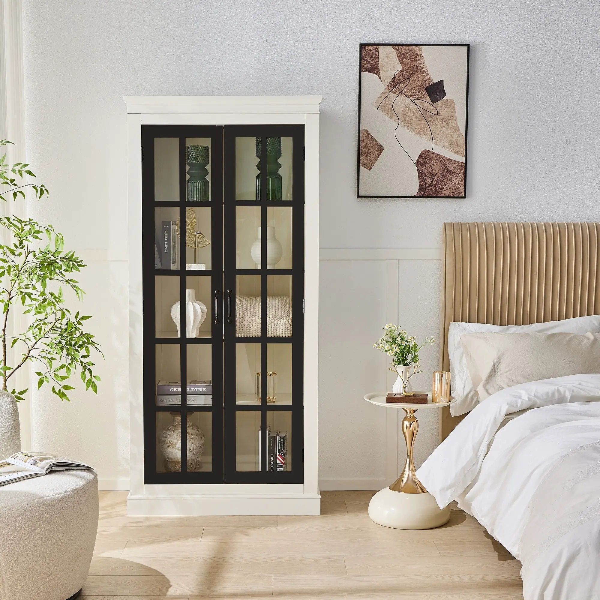 Rustic Style Display Cabinet With Glass Doors For Collectibles by Unique Piece Furniture