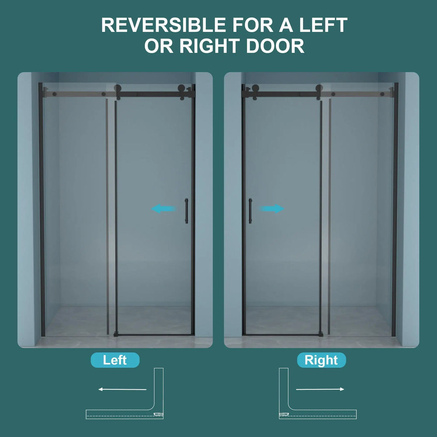 Modern Single Slide Shower Door, Tempered Glass, Stainless Steel Frame by HouseOfZazla