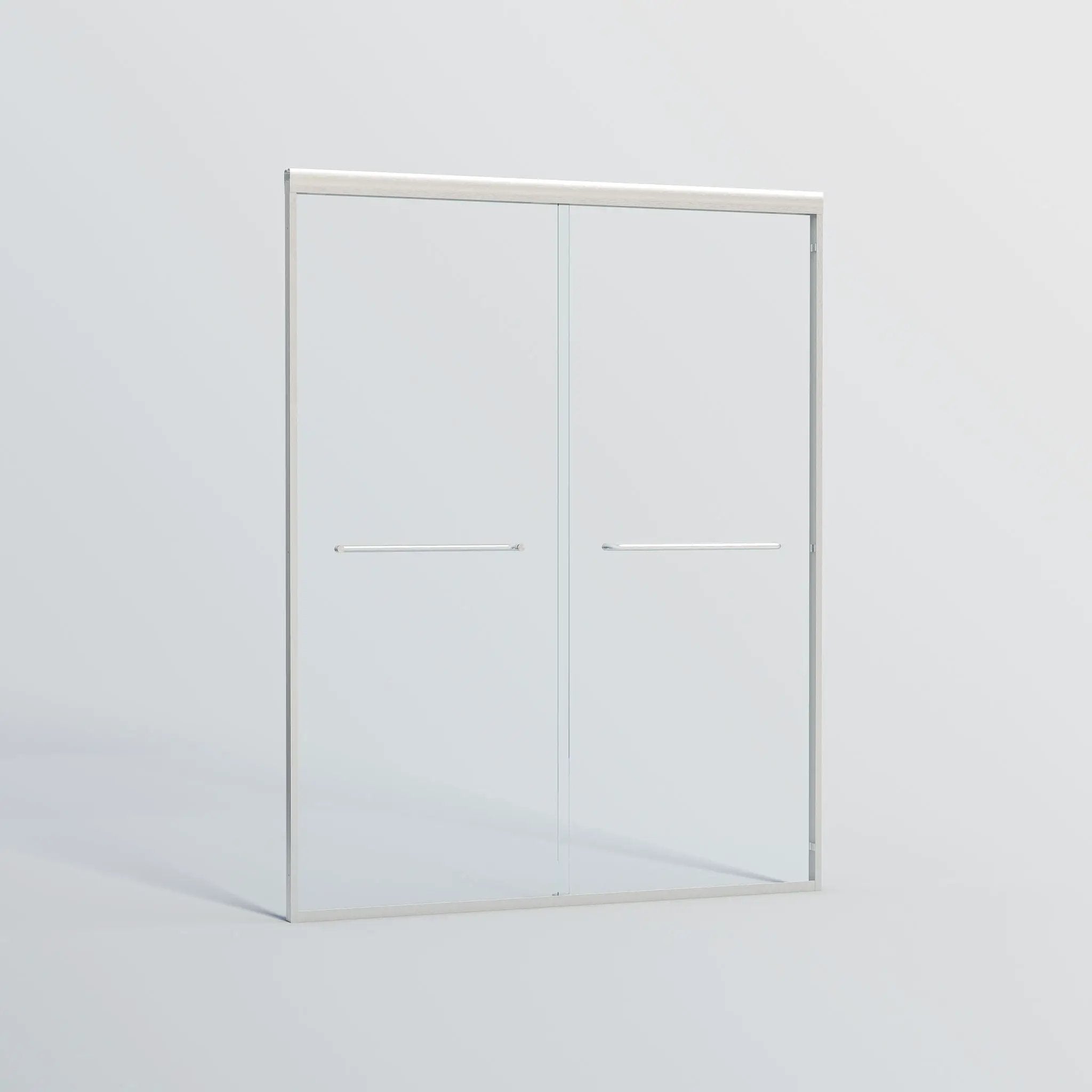 Double Sliding Shower Door, Semi-Frameless Bypass Bathroom Sliding Door With 1/4" (6 Mm) Tempered Glass For Walk-In Shower by HouseOfZazla
