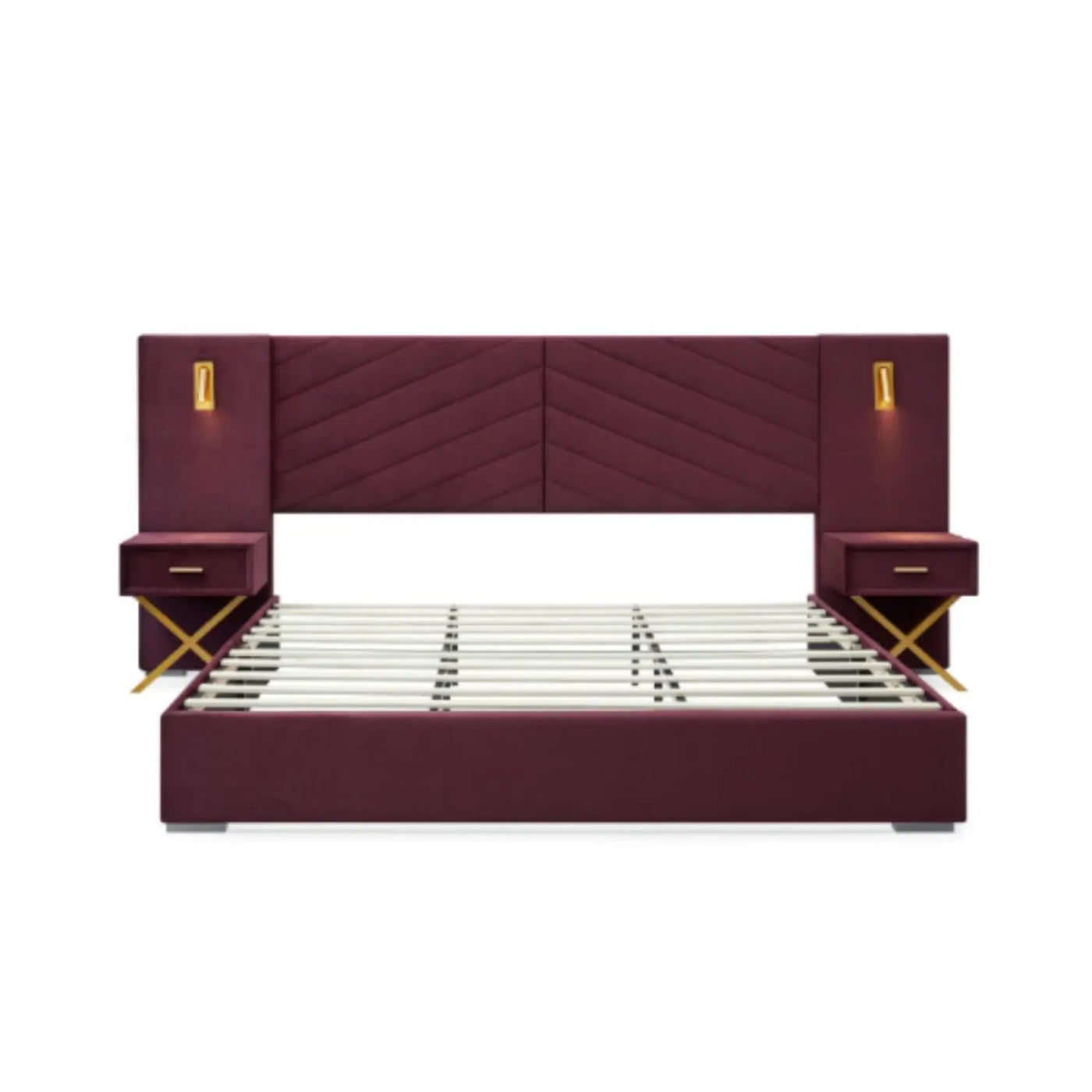 Comfortable Upholstered Bed With Vertical Channel Tufted Wingback Headboard by HouseOfZazla