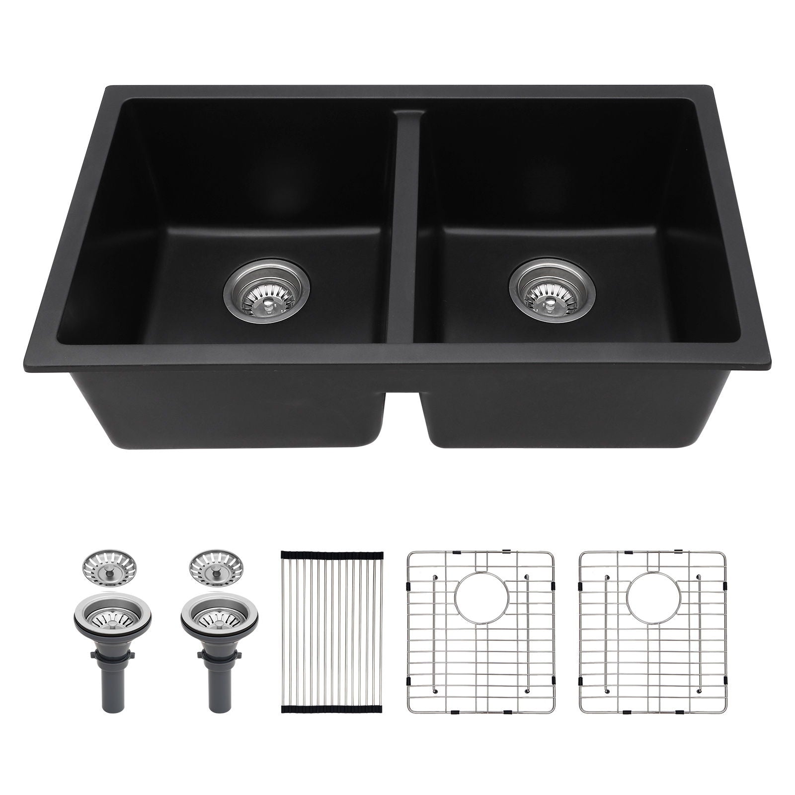 Granite Composite Double Bowl Undermount Kitchen Sink by HouseOfZazla