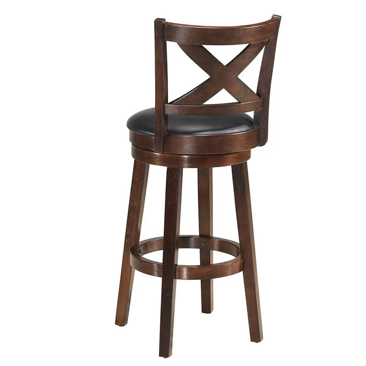 Swivel X-back Upholstered Counter Height Bar Stool with PVC Cushioned Seat by DirectDeals