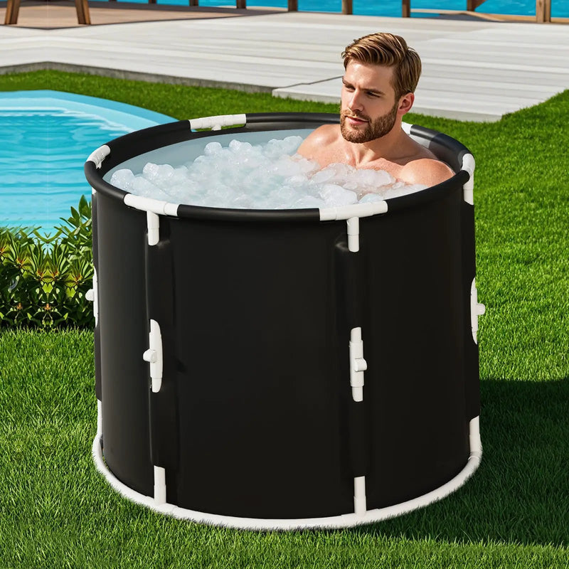 66 Gal Foldable Ice Bath Tub with Lid for Adult by DirectDeals