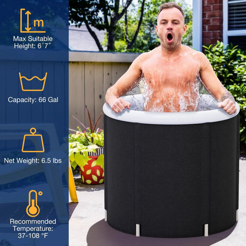 66 Gal Outdoor Ice Plunge Tub with Lid at Home by DirectDeals