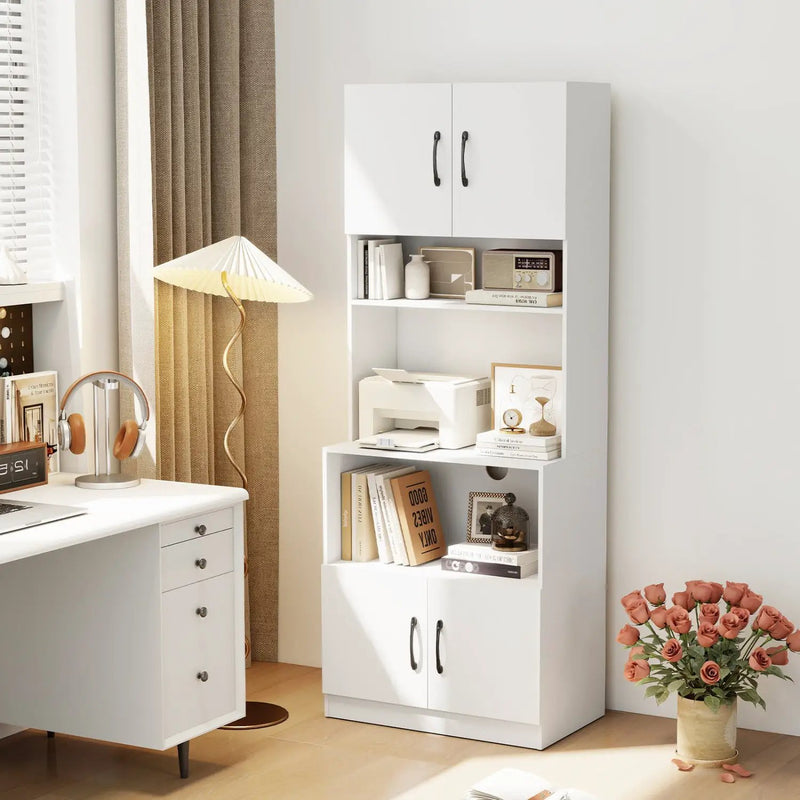 66 Inch Kitchen Pantry Cabinet with Charging Station and Adjustable Shelves for Dining Room by DirectDeals