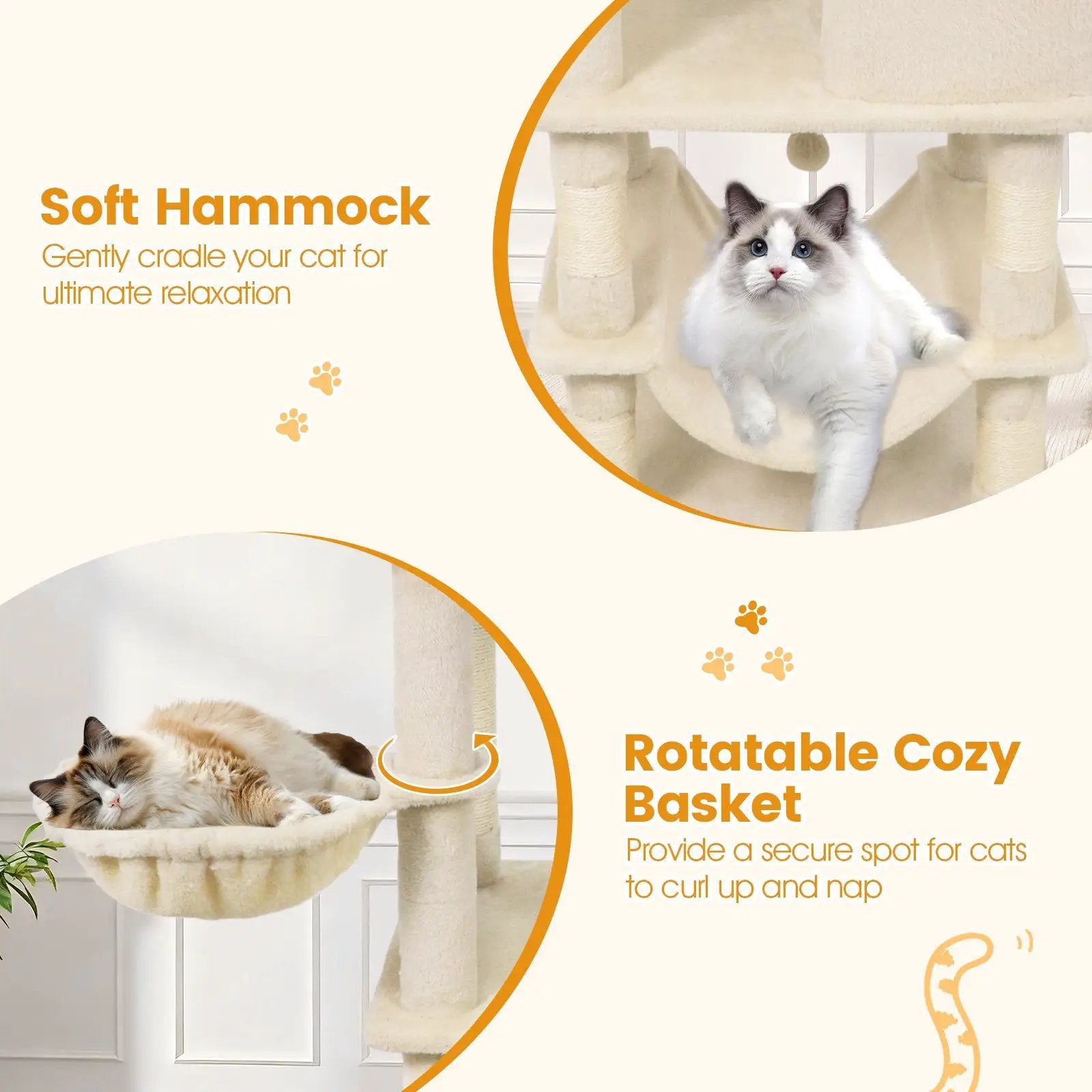 66 Inch Tall Cat Tree Multi-Level Cat Tower with 2 Condos Sisal Scratching Posts by DirectDeals