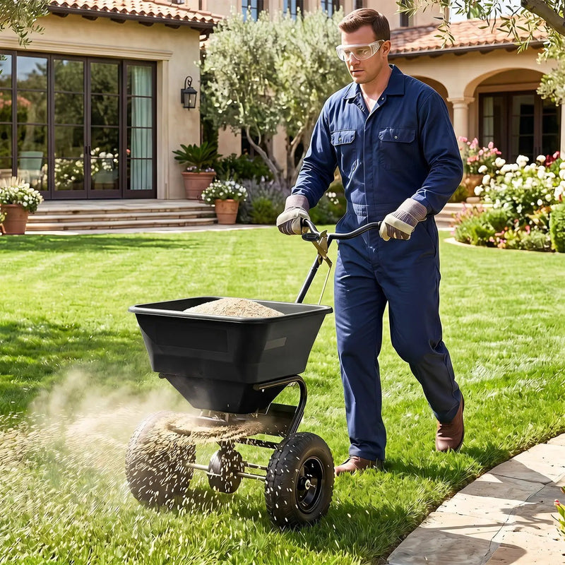 Walk-Behind Broadcast Spreader 66 LBS with 13" Tires by DirectDeals