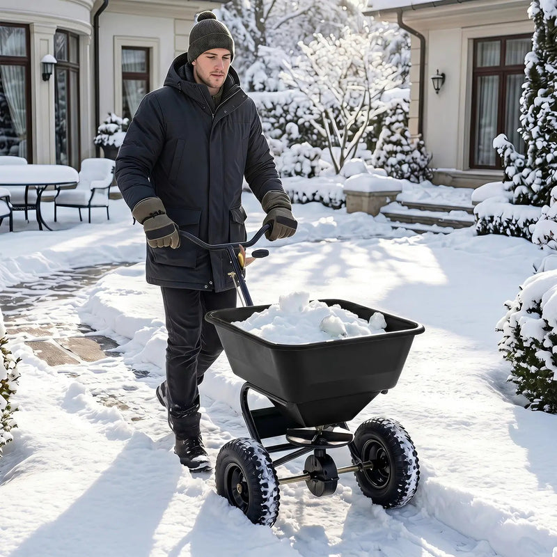 Walk-Behind Broadcast Spreader 66 LBS with 13" Tires by DirectDeals