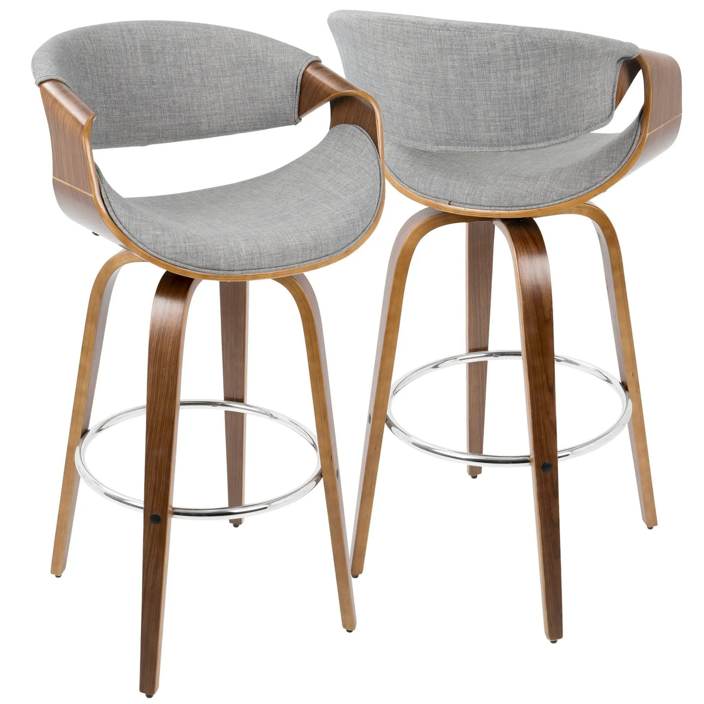 Curvini Mid - Century Modern Fixed Height Barstool With Swivel (Set of 2) by HouseOfZazla