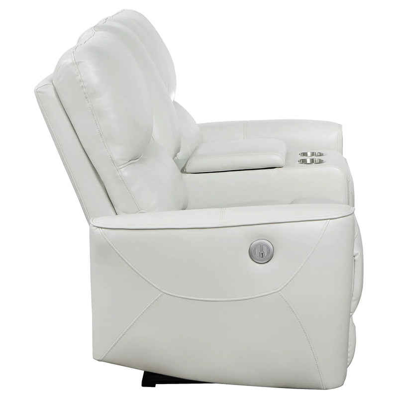 Greenfield Upholstered Power Reclining Loveseat Dove Grey by Unique Piece Furniture