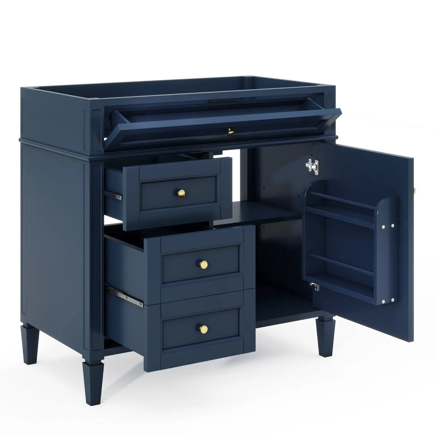 Bathroom Vanity With 2 Drawers and Tip-Out Storage Cabinet by HouseOfZazla