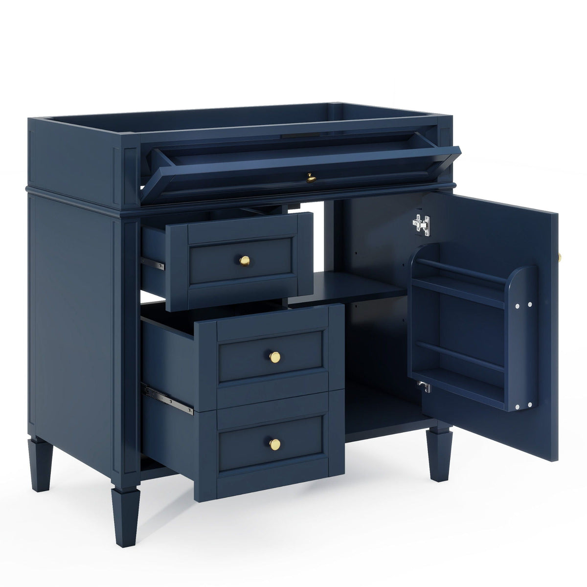 Bathroom Vanity with 2 Drawers and Tip-Out Storage - Multiple Colors, photo 6 of 40