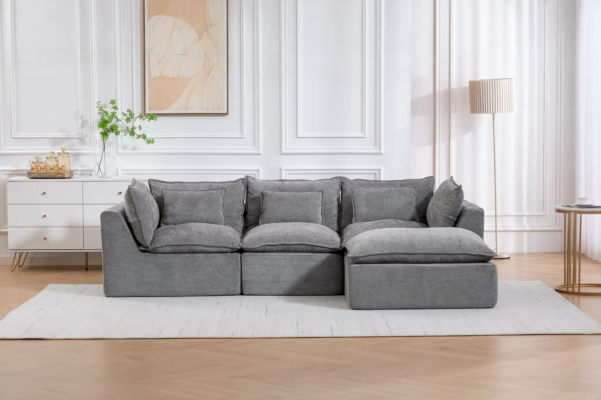 102.3" Width Cloud Couch Oversized Modular Sectional Sofa by HouseOfZazla
