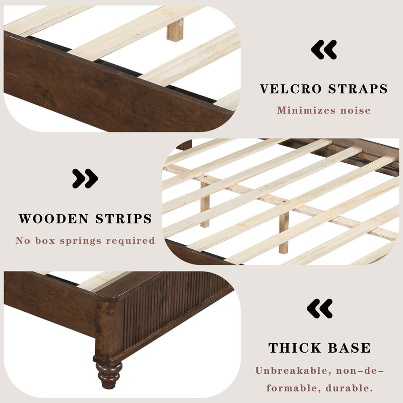 Platform Bed Frame & Tall Headboard by HouseOfZazla