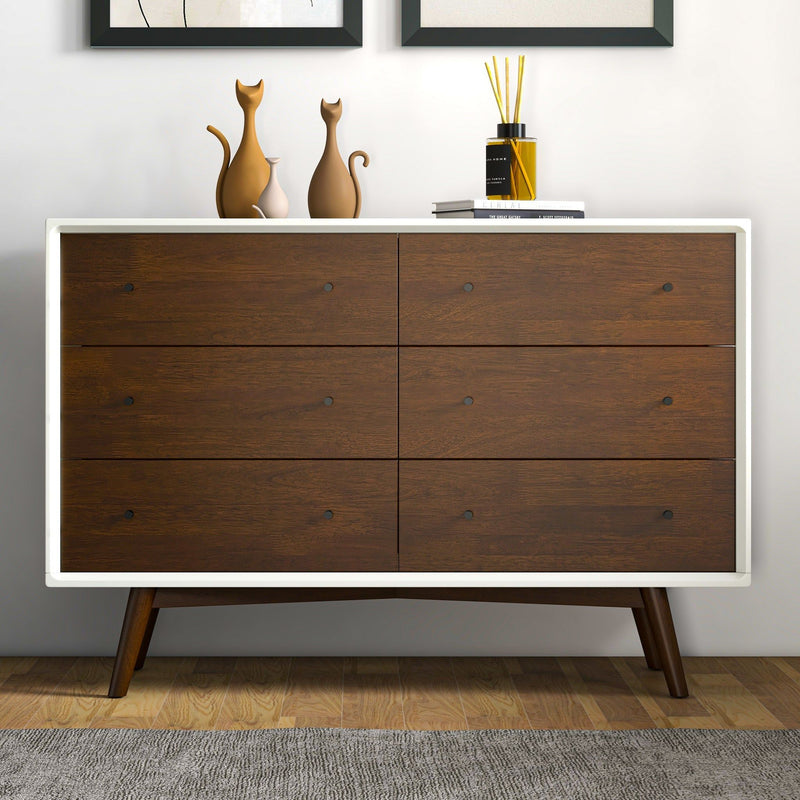 6-Drawer Dresser with Spacious Storage - Dark Brown / White, photo 2 of 14